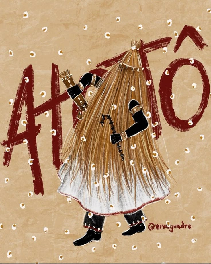 Illustration d'Obaluaê, recouvert de paille (Avatô)
